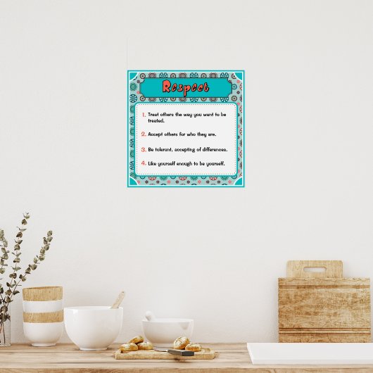 Posters tekensporen, respecteren - 1 van 6 (Keuken)