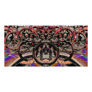 Posters van abstracte fietsen (Britse rondleiding