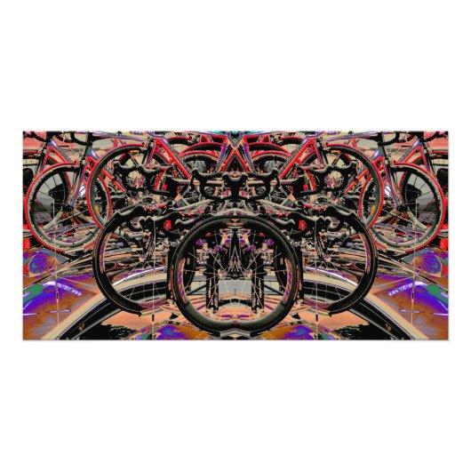Posters van abstracte fietsen (Britse rondleiding (Voorkant)