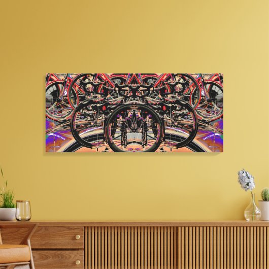 Posters van abstracte fietsen (Britse rondleiding  Canvas Afdruk (Insitu (Woonkamer))