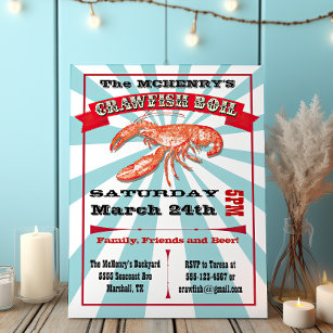 Posters van Crawfish Boil Party Kaart