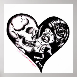 Posters van de kleuterschool "Heart Kiss"