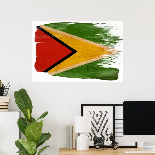 Posters van de vlag van Guyana (Thuiskantoor)