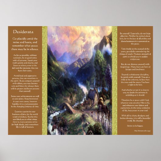 Posters van het Desiderata Mountain Uitzicht (Voorkant)