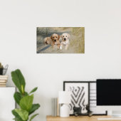 Posters van labrador Retriever op strand (Thuiskantoor)