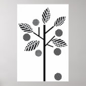 Posters van zwarte en witte fruitbomen (Voorkant)