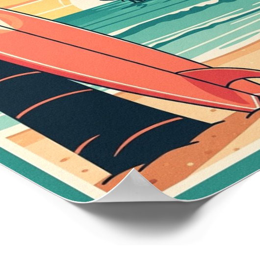 Posters Vintage Beach Surf Print (Hoek)