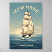 Posters Vintage Ocean Sailboat Print (Voorkant)