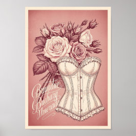 Posters Vintage Roze Corset Print