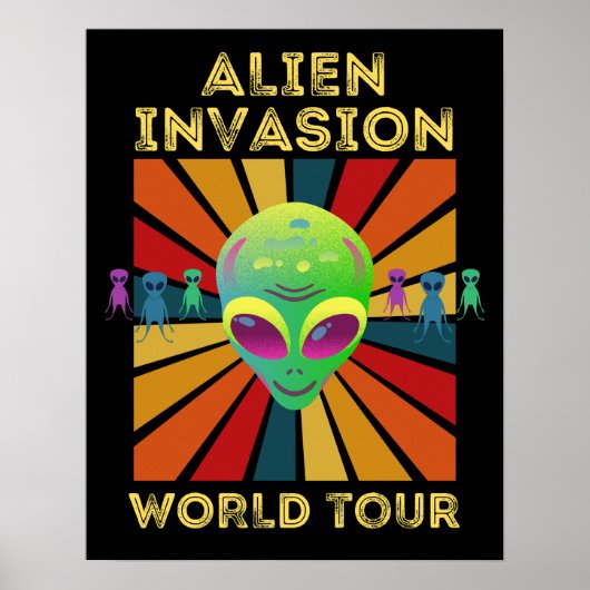 Posters voor Alien Invasion Retro World Tour (Voorkant)