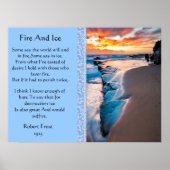 Posters voor brand en ijsblauwe oceaan (Voorkant)