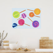 Posters voor meerkleurige kleuren met lollipops-pl (Keuken)