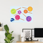 Posters voor meerkleurige kleuren met lollipops-pl (Thuiskantoor)