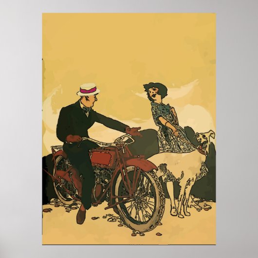 Posters voor stijlmotorfietsen, tekst toevoegen (Voorkant)