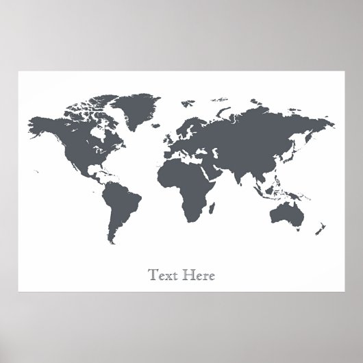 Posters voor zwarte en witte Wereldkaart 10 persoo (Voorkant)
