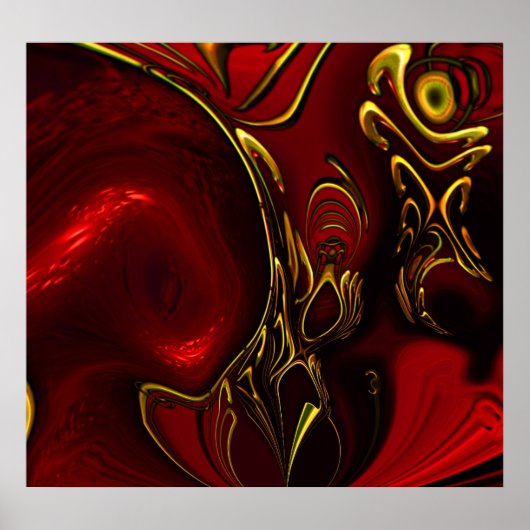 Posters ZIZZAGO Art Abstract Red Black Gold 5 (Voorkant)