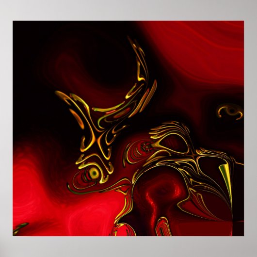 Posters ZIZZAGO Kunst Abstract Rood Zwart Goud 2 (Voorkant)