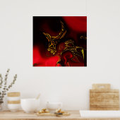 Posters ZIZZAGO Kunst Abstract Rood Zwart Goud 2 (Keuken)