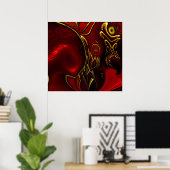 Posters ZIZZAGO Kunst Abstract Rood Zwart Goud 5 (Thuiskantoor)