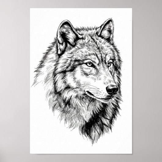 Posters Zwart en Wit Dierenportret (Voorkant)