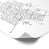 Posters Zwart en Wit Geometrisch Patroon (Hoek)