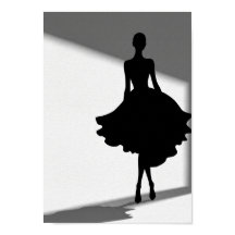 Posters Zwart en Wit Modieuze Silhouet