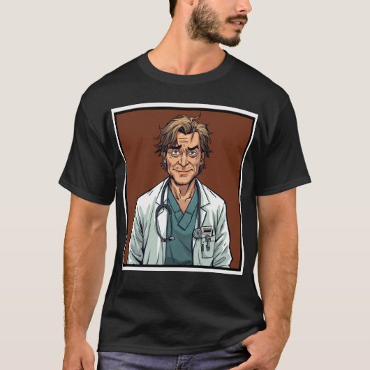 Postgraduate MD doctor program survivor cartoon T-shirt (Voorkant)