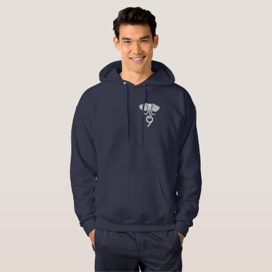 Postgres9 Navy Hoodie (Voorkant volledig)