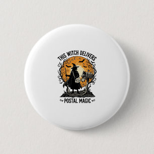 Postheeks T-shirt Vintage Halloween Postbode  Ronde Button 5,7 Cm