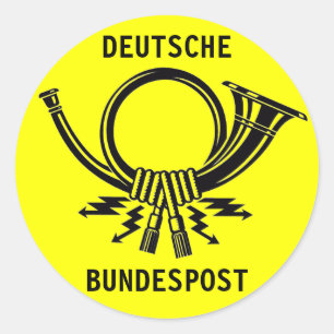 Posthorn DEUTSCHE BUNDESPOST geel#2 Ronde Sticker