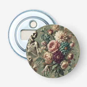 Posthumous Heartache – Gothic Floral Design Button Flesopener