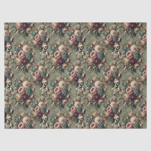 Posthumous Heartache – Gothic Floral Design Tissuepapier (Voorkant)