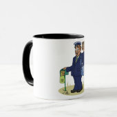 Postie Delivering Mok (Voorkant links)