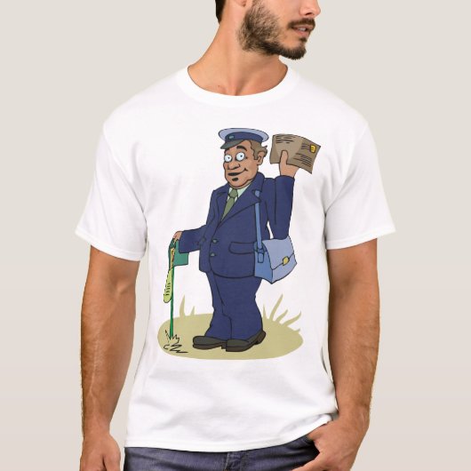 Postie die Mannen T-Shirt levert (Voorkant)