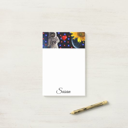 Postit Notes Astronaut (Op bureau)