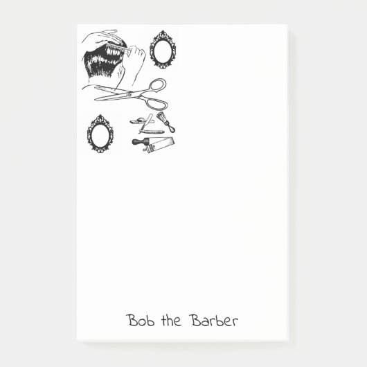 Postit Notes Coloring Barbershop Barber (Voorkant)