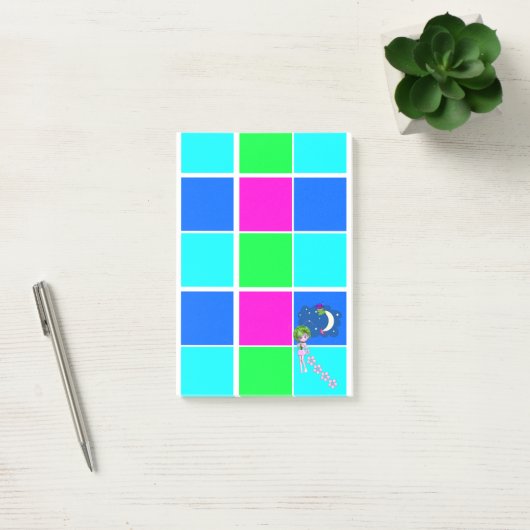 Postit Notes Fairy Pink Blue Squares (Kantoor)