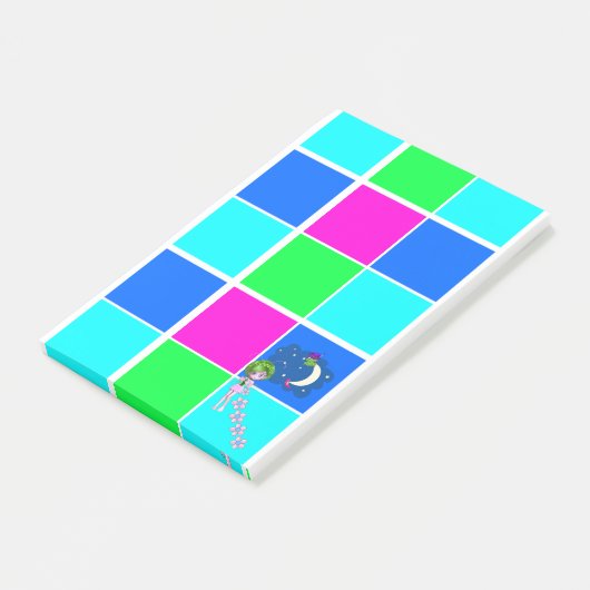 Postit Notes Fairy Pink Blue Squares (Schuin)