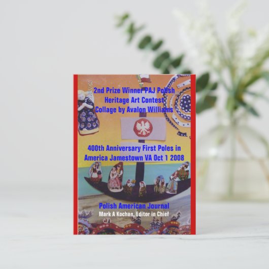 Postkaart 2e Prijs Winner PAJ Heritage.. (Staand voorkant)