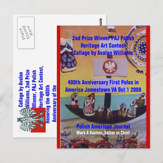 Postkaart 2e Prijs Winner PAJ Heritage.. (Voorkant / Achterkant)