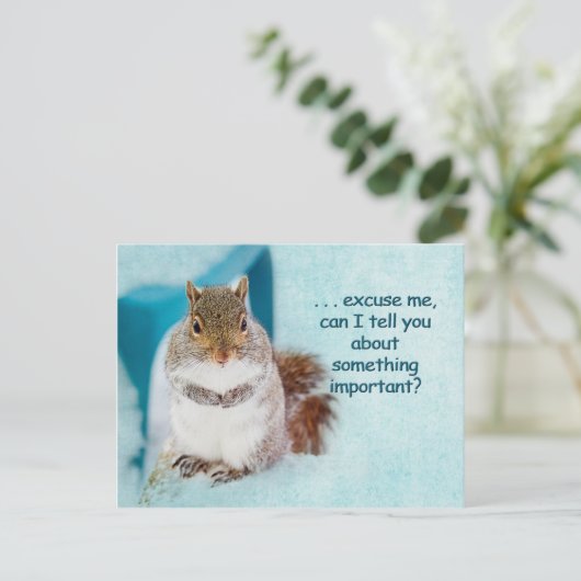 POSTKAART - ADVERTISING - CUTE SQUIRREL (Staand voorkant)