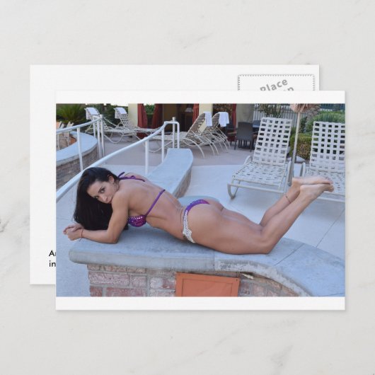 Postkaart Ana Cozar in pool (Voorkant / Achterkant)