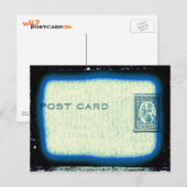 "Postkaart" (blauw) Briefkaart (Voorkant / Achterkant)