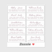 Postkaart Blauwe Calligrafie Gast Adres Labels (Vel)