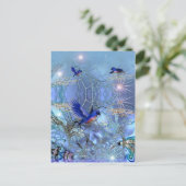 Postkaart Blauwe Vogels (Staand voorkant)