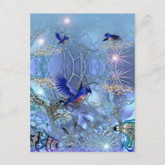 Postkaart Blauwe Vogels