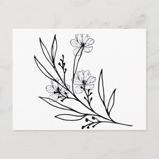 postkaart - bloemontwerp (Voorkant)