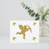 Postkaart Cupido Goud (Staand voorkant)