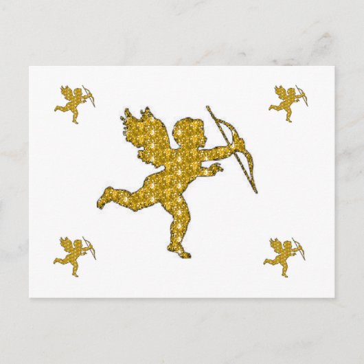 Postkaart Cupido Goud (Voorkant)