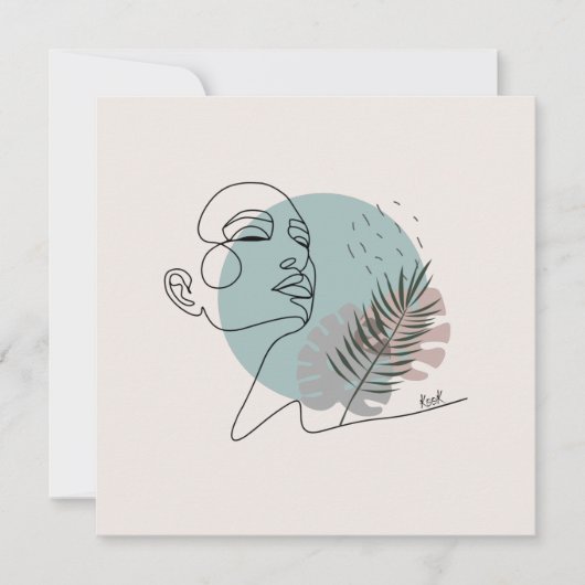 Postkaart Een sexy vrouw.Minimale kunst met het oo Kaart (Voorkant)